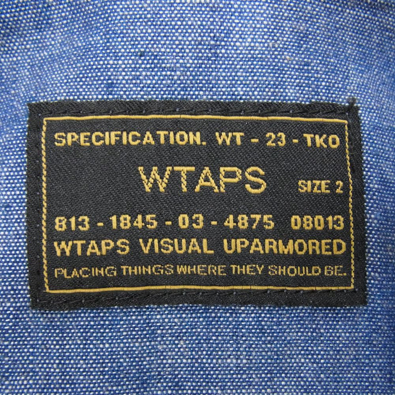 WTAPS ダブルタップス 16AW 162GWDT-SHM11 DECK LS デッキ シャンブレー シャツ インディゴブルー系 2【中古】