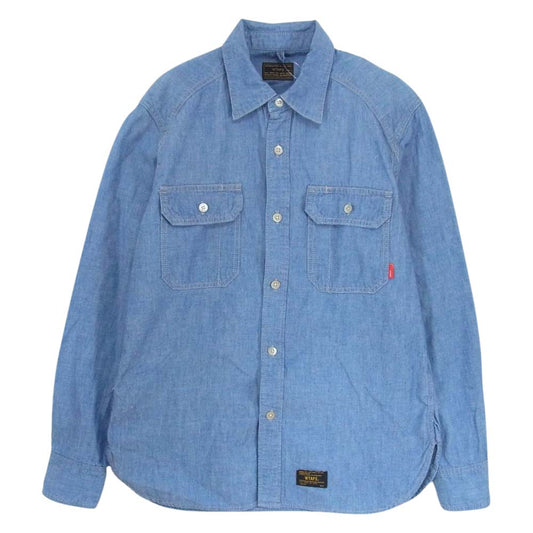 WTAPS ダブルタップス 14AW 142GWDT-SHM08 CELL LS CHAMBRAY セル シャンブレー シャツ  インディゴブルー系 2【中古】