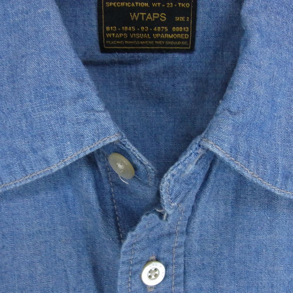 WTAPS ダブルタップス 14AW 142GWDT-SHM08 CELL LS CHAMBRAY セル シャンブレー シャツ  インディゴブルー系 2【中古】