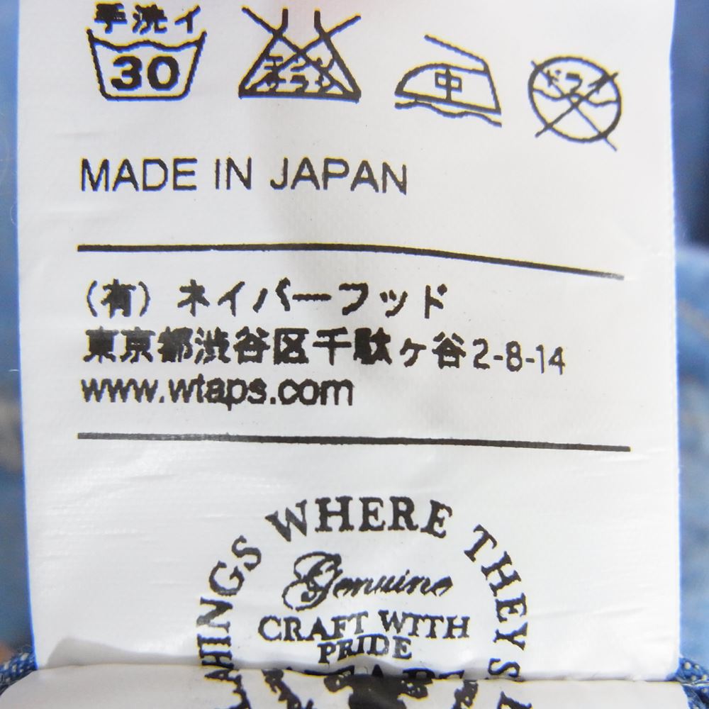 WTAPS ダブルタップス 14AW 142GWDT-SHM08 CELL LS CHAMBRAY セル シャンブレー シャツ  インディゴブルー系 2【中古】