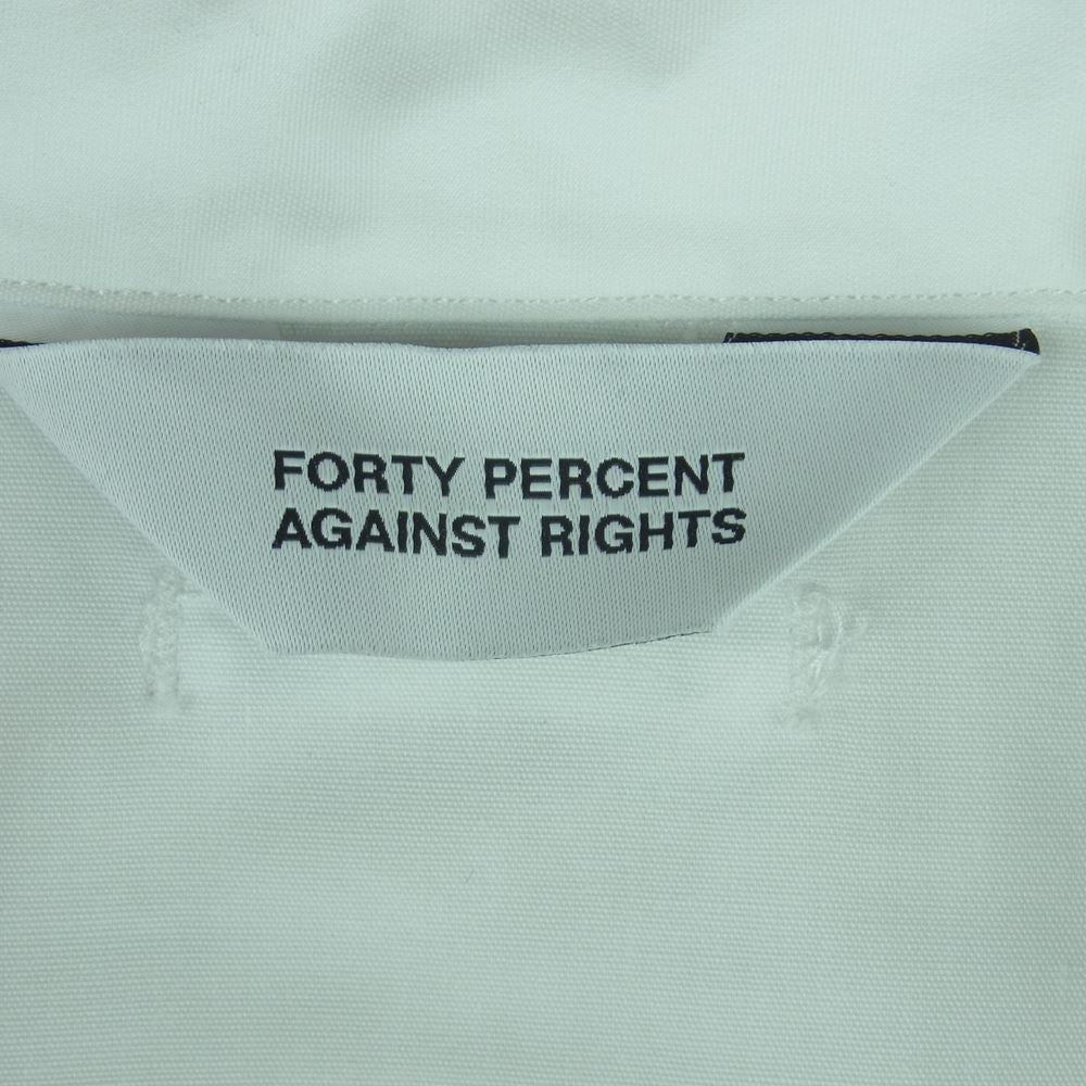 フォーティーパーセントアゲインストライツ 1530042318 バックロゴプリント レギュラーカラー 長袖 シャツ ホワイト系 S【中古】