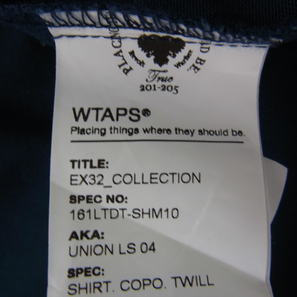WTAPS ダブルタップス 16AW 161LTDT-SHM10 Union LS 04 Shirt ユニオン シャツ ワーク 長袖 ネイビー系 M【中古】