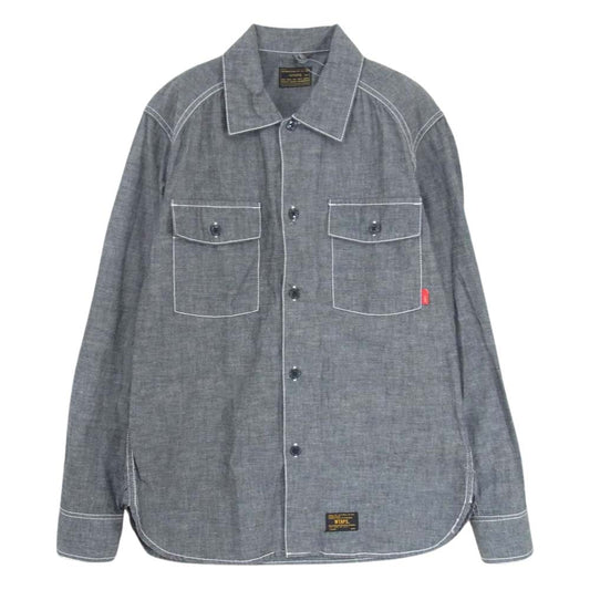 WTAPS ダブルタップス 15SS 151GWDT-SHM08 CELL L/S CHAMBRAY セル シャンブレー シャツ グレー系 2【中古】