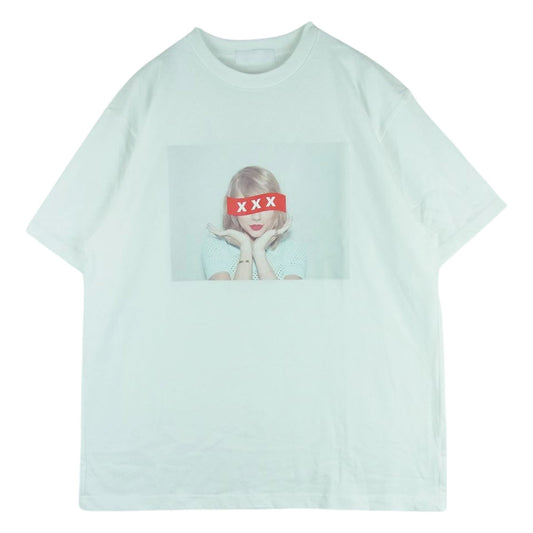 GOD SELECTION XXX ゴッドセレクション 22SS GX-SS22-ST-16 T-SHIRT シーアイランドコットン フォトプリント クルーネック 半袖 Tシャツ ホワイト系 L【美品】【中古】