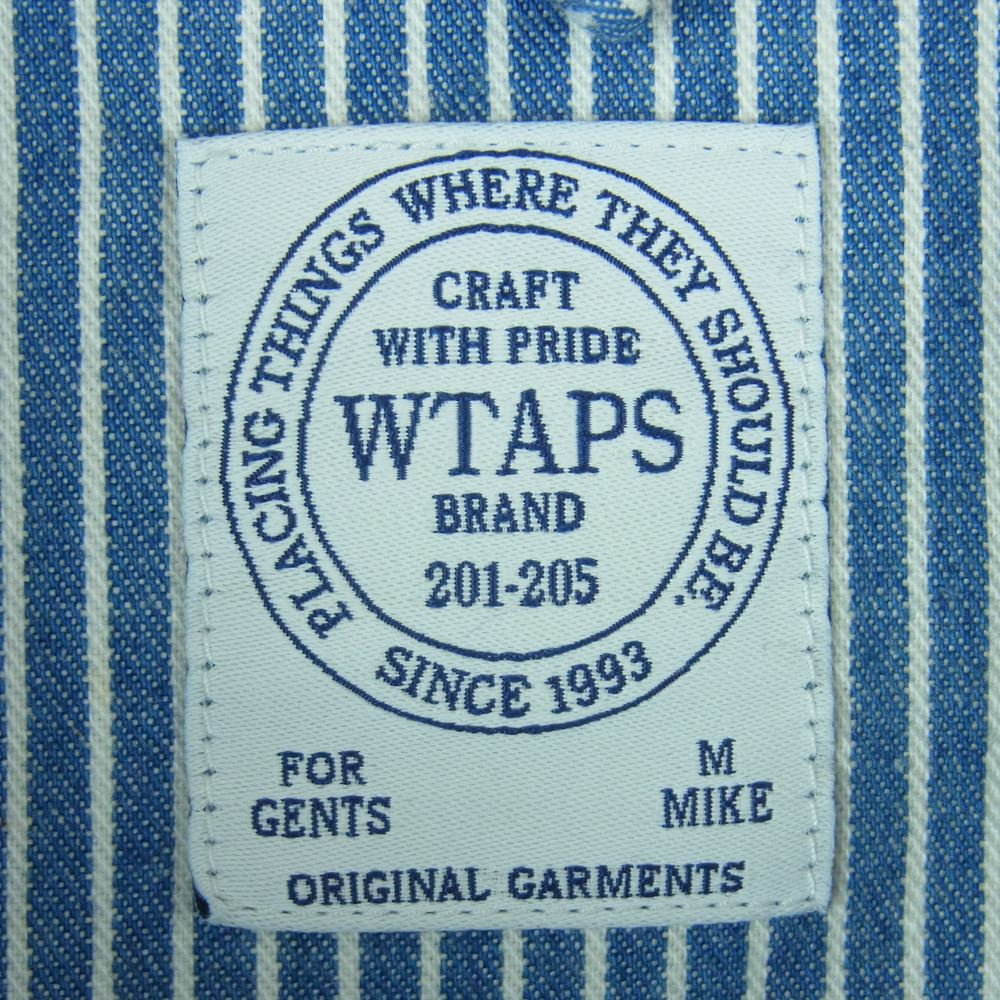 WTAPS ダブルタップス 16AW 161LTDT-SHM02 UNION LS 02 ユニオン ストライプ シャツ 長袖 ライトブルー系 M【中古】