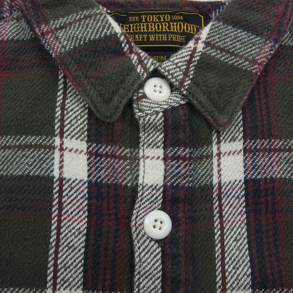 NEIGHBORHOOD ネイバーフッド 16AW 162ARNH-SHM01 CABELLA C-SHIRT LS ネルシャツ チェック 長袖 シャツ カーキ系 M【中古】