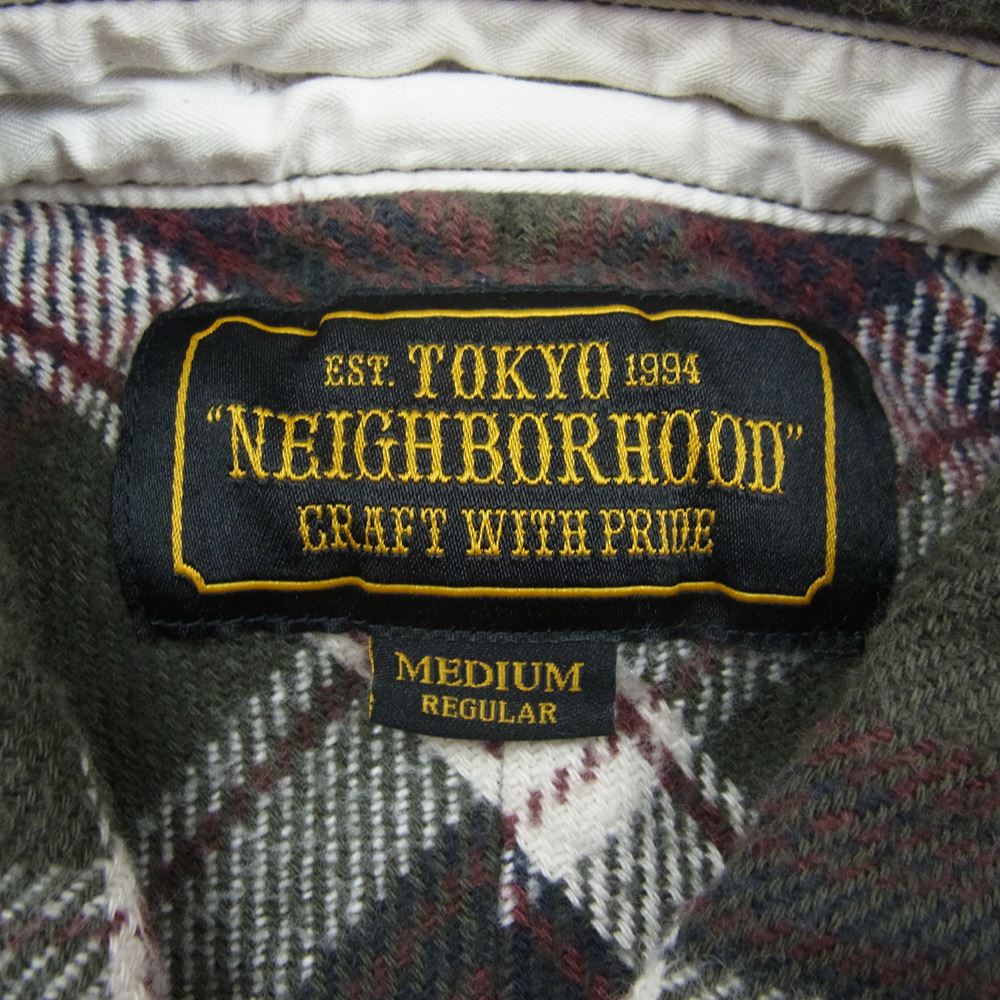 NEIGHBORHOOD ネイバーフッド 16AW 162ARNH-SHM01 CABELLA C-SHIRT LS ネルシャツ チェック 長袖 シャツ カーキ系 M【中古】