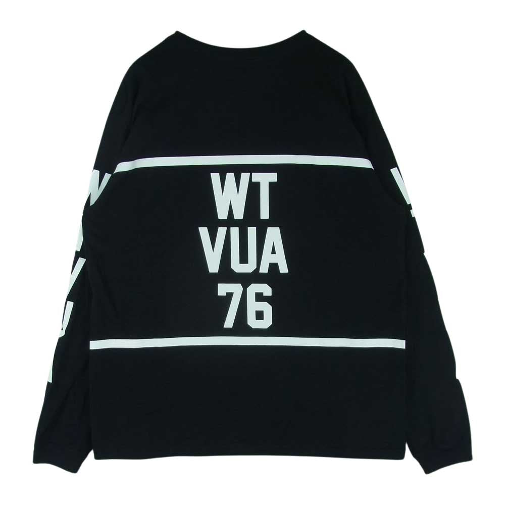 WTAPS ダブルタップス WTVUA/TEE.LS WT VUA 76 クルーネック 長袖 プリント Tシャツ ブラック系 ホワイト系 2【中古】
