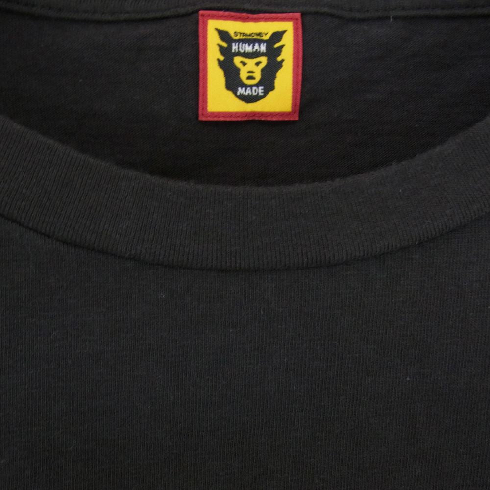 HUMAN MADE ヒューマンメイド LONG SLEEVE TIGER T-SHIRT タイガープリント ロゴ 長袖 Tシャツ ブラック系 L【中古】