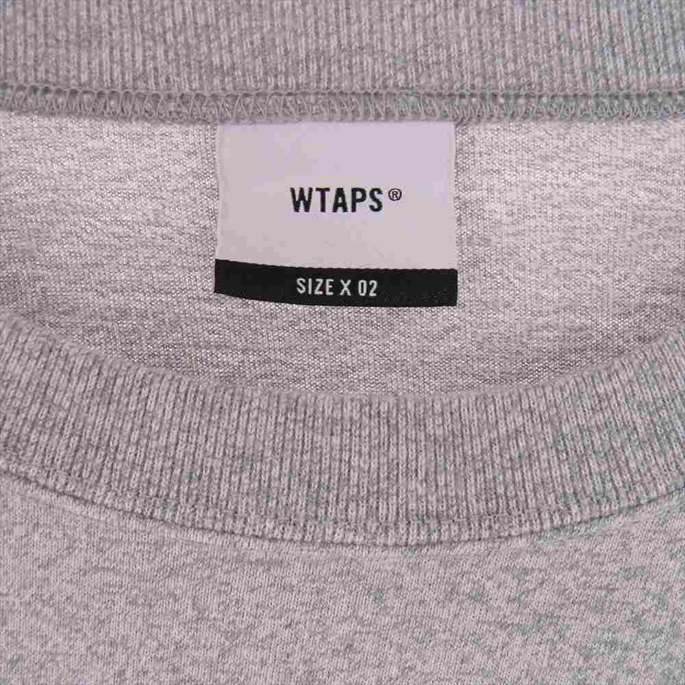 WTAPS ダブルタップス 181ATDT-CSM04 Long Sleeve Blank System Tee ブランク システム ロゴ刺繍 ポケット付き 長袖 Tシャツ グレー系 2【中古】