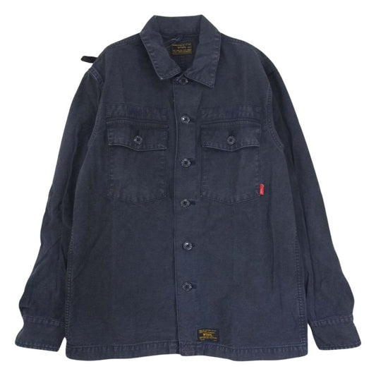 WTAPS ダブルタップス 15SS 151GWDT-SHM02 BUDS L/S 01 SHIRTS COTTON SATIN OD 2 MIKE コットンサテン ミリタリー シャツ ジャケット ブラック系 2【中古】