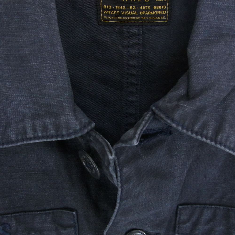 WTAPS ダブルタップス 15SS 151GWDT-SHM02 BUDS L/S 01 SHIRTS COTTON SATIN OD 2 MIKE コットンサテン ミリタリー シャツ ジャケット ブラック系 2【中古】
