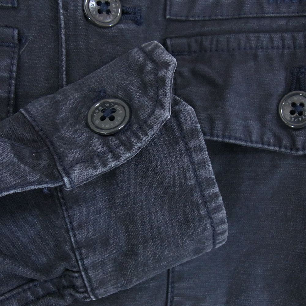 WTAPS ダブルタップス 15SS 151GWDT-SHM02 BUDS L/S 01 SHIRTS COTTON SATIN OD 2 MIKE コットンサテン ミリタリー シャツ ジャケット ブラック系 2【中古】