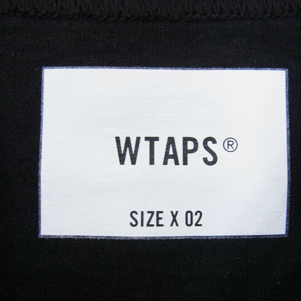WTAPS ダブルタップス 22AW 222ATDT-CSM11 WTUBE / LS / COTTON ポケット付き クルーネック レイヤー 長袖 Tシャツ ブラック系 2【中古】