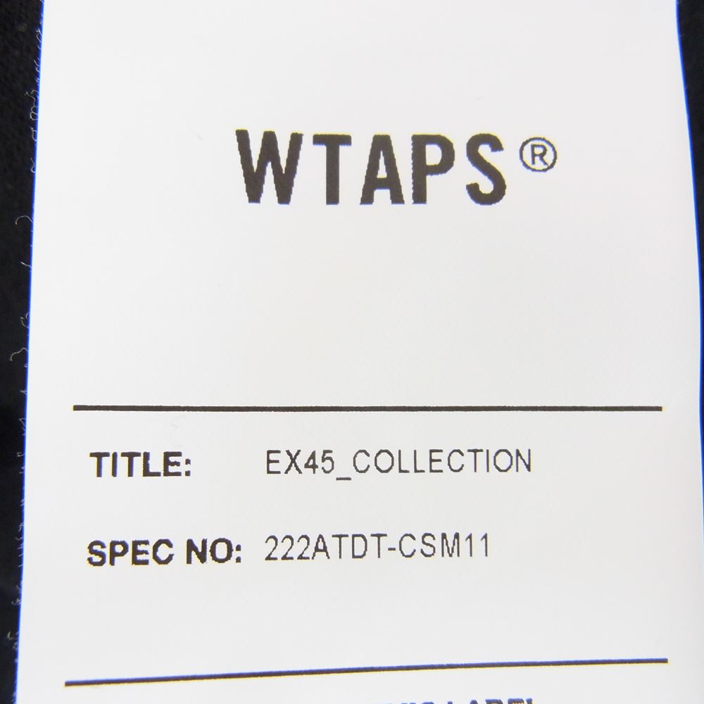 WTAPS ダブルタップス 22AW 222ATDT-CSM11 WTUBE / LS / COTTON ポケット付き クルーネック レイヤー 長袖 Tシャツ ブラック系 2【中古】