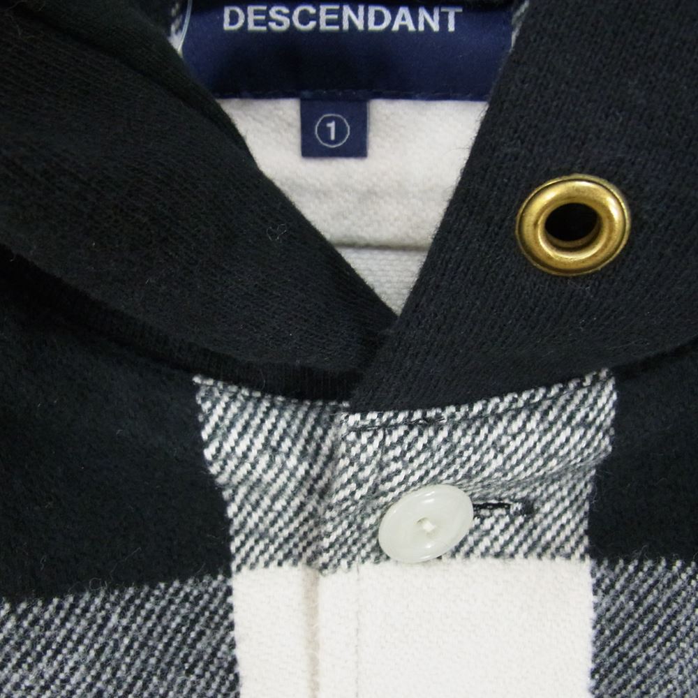DESCENDANT ディセンダント SPICOLI HOODED SHIRT スピコリ フーデッド シャツ パーカー ブラック系 ホワイト系 1【中古】