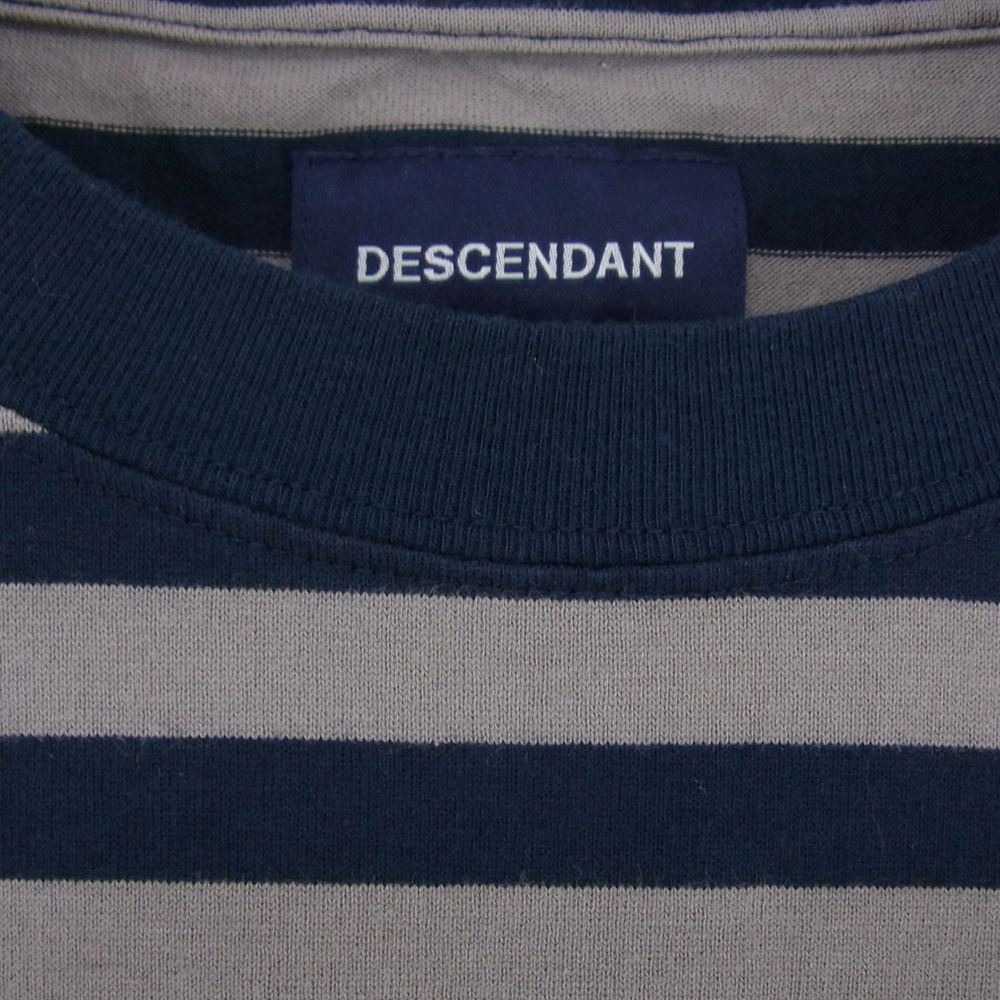 DESCENDANT ディセンダント Ron Herman ロンハーマン別注 MILITIA LAYERD TEE レイヤード ボーダー 長袖 Tシャツ ブラウン系 2【中古】