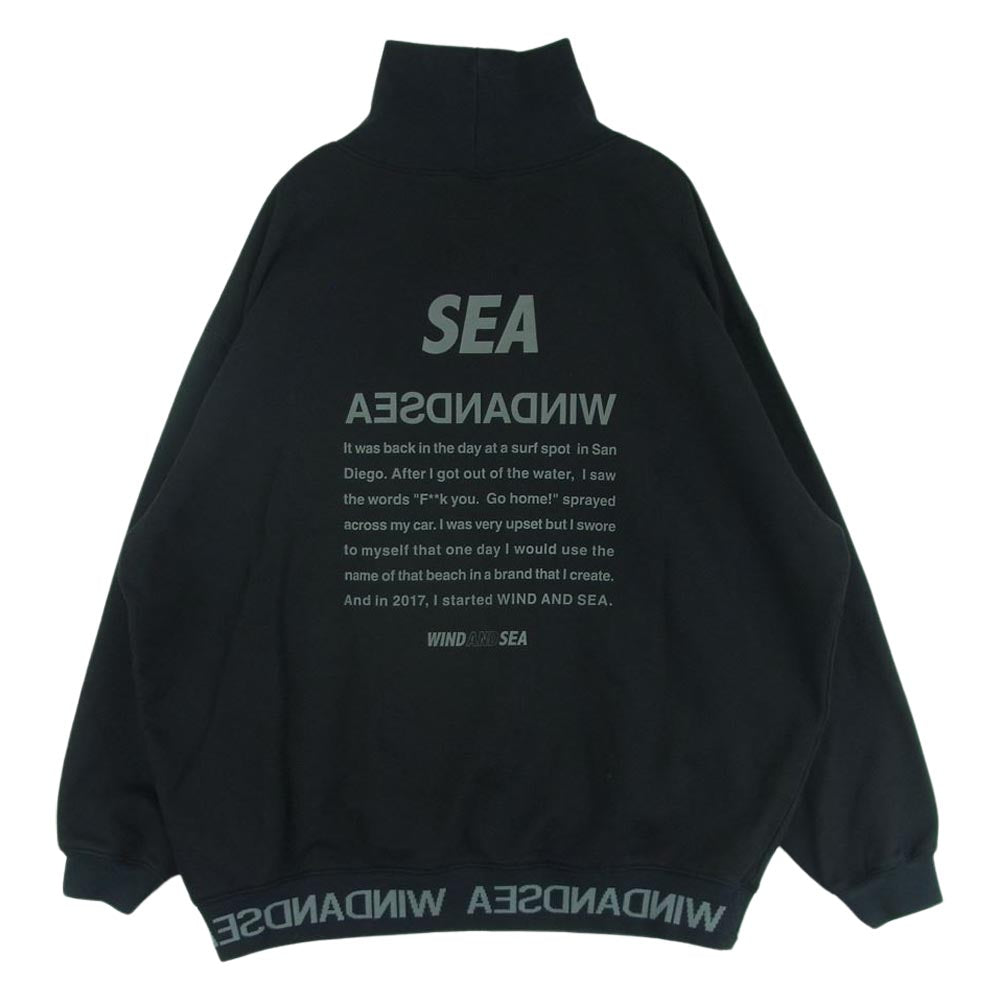 WIND AND SEA ウィンダンシー WDS-0-MILTECH-23-02-CS-02 ミルテック モックネック スウェット プルオーバー ブラック系 M【中古】