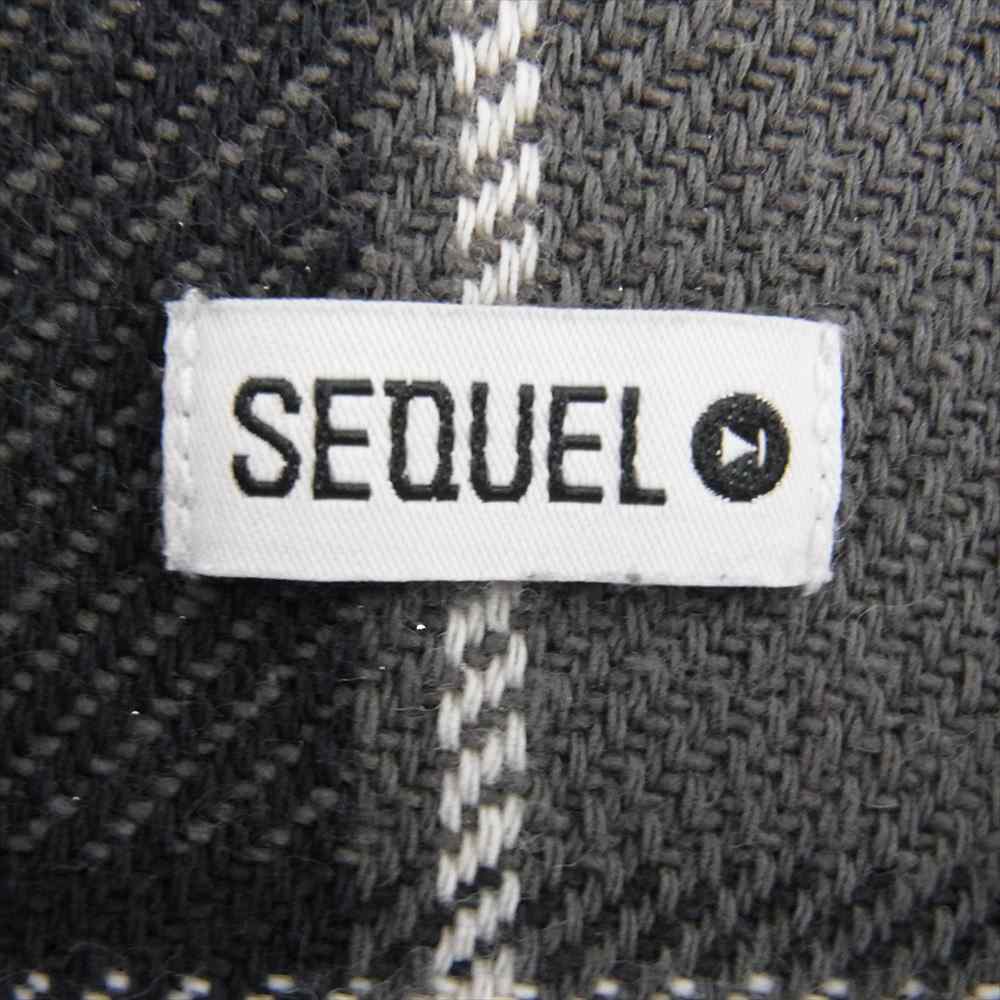 シークエル 21AW CHECK NEL SHIRT チェック柄 ライトコットン ネルシャツ 長袖 シャツ ブラック系 オフホワイト系 M【中古】