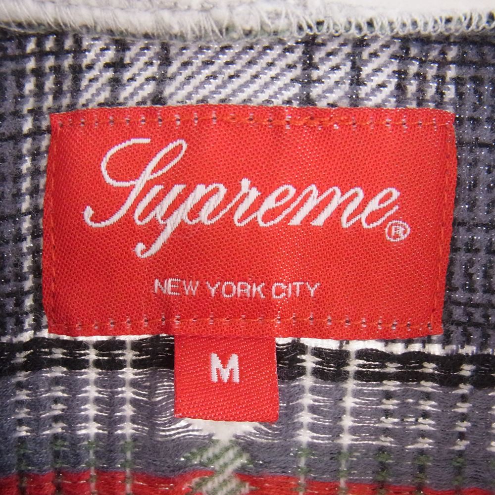 Supreme シュプリーム 18AW Hooded Jacguard Flannnel shirt フーデッド ジャガード フランネル 長袖 シャツ フーディー パーカー M【中古】