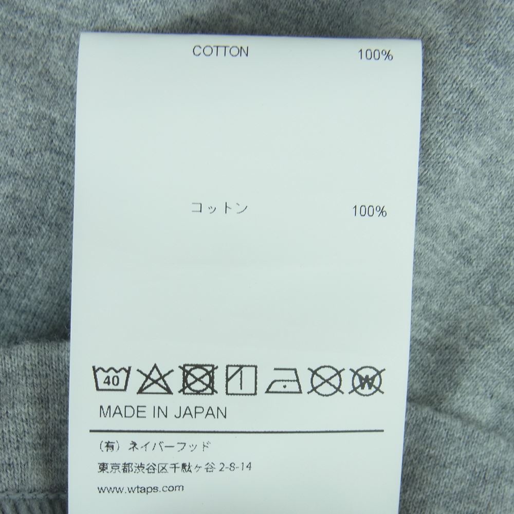 WTAPS ダブルタップス 23SS 231ATDT-CSM03 DESIGN 01 LS COTTON. COLLEGE クルーネック ロゴプリント 長袖 Tシャツ カットソー ロンT グレー系 02【中古】