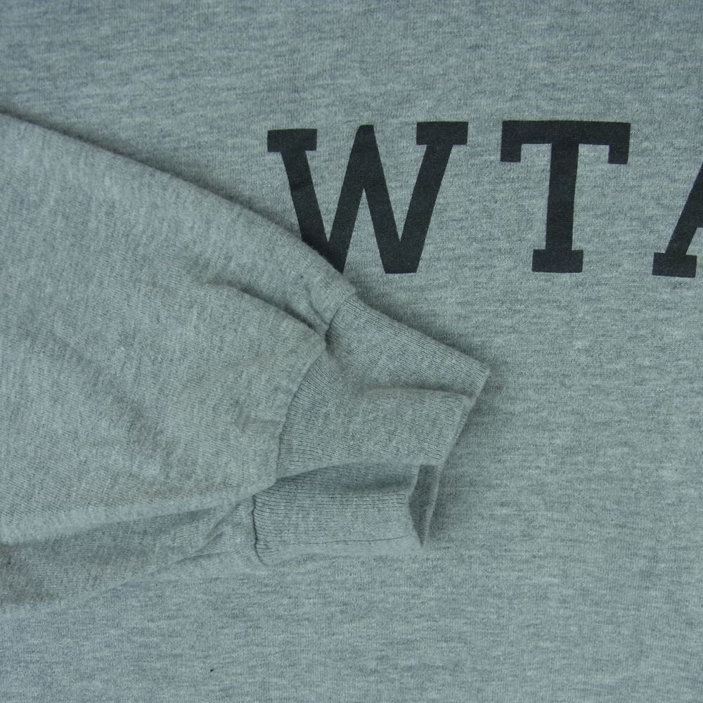 WTAPS ダブルタップス 23SS 231ATDT-CSM03 DESIGN 01 LS COTTON. COLLEGE クルーネック ロゴプリント 長袖 Tシャツ カットソー ロンT グレー系 02【中古】