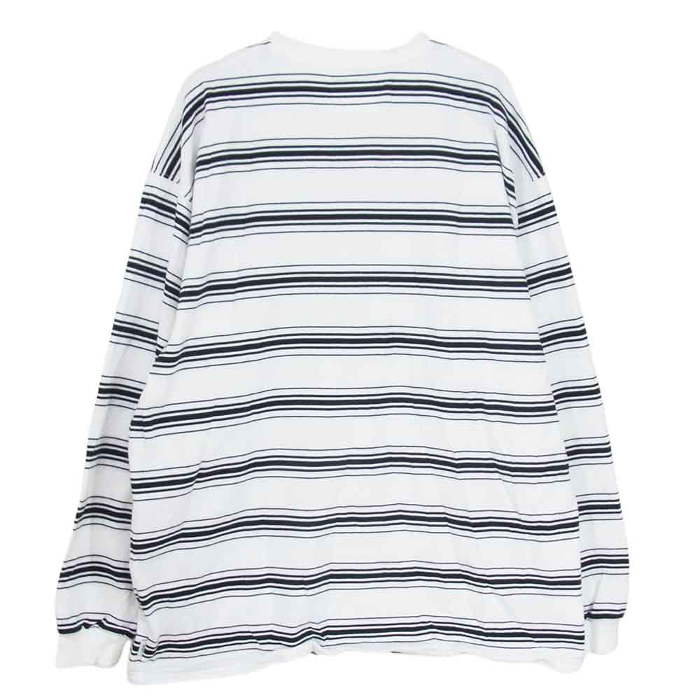 WTAPS ダブルタップス 22AW 222ATDT-CSM13 BDY 01／LS／COTTON ボーダー ロングスリーブ 長袖 Tシャツ  ホワイト系 ブラック系 X02【中古】