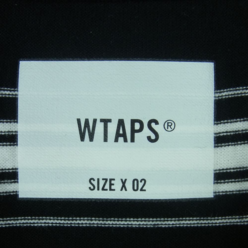 WTAPS ダブルタップス 22AW 222ATDT-CSM13 BDY 01 / LS / COTTON. TEXTILE ボーダー 長袖 Tシャツ カットソー ロンT ブラック系 ホワイト系 02【中古】
