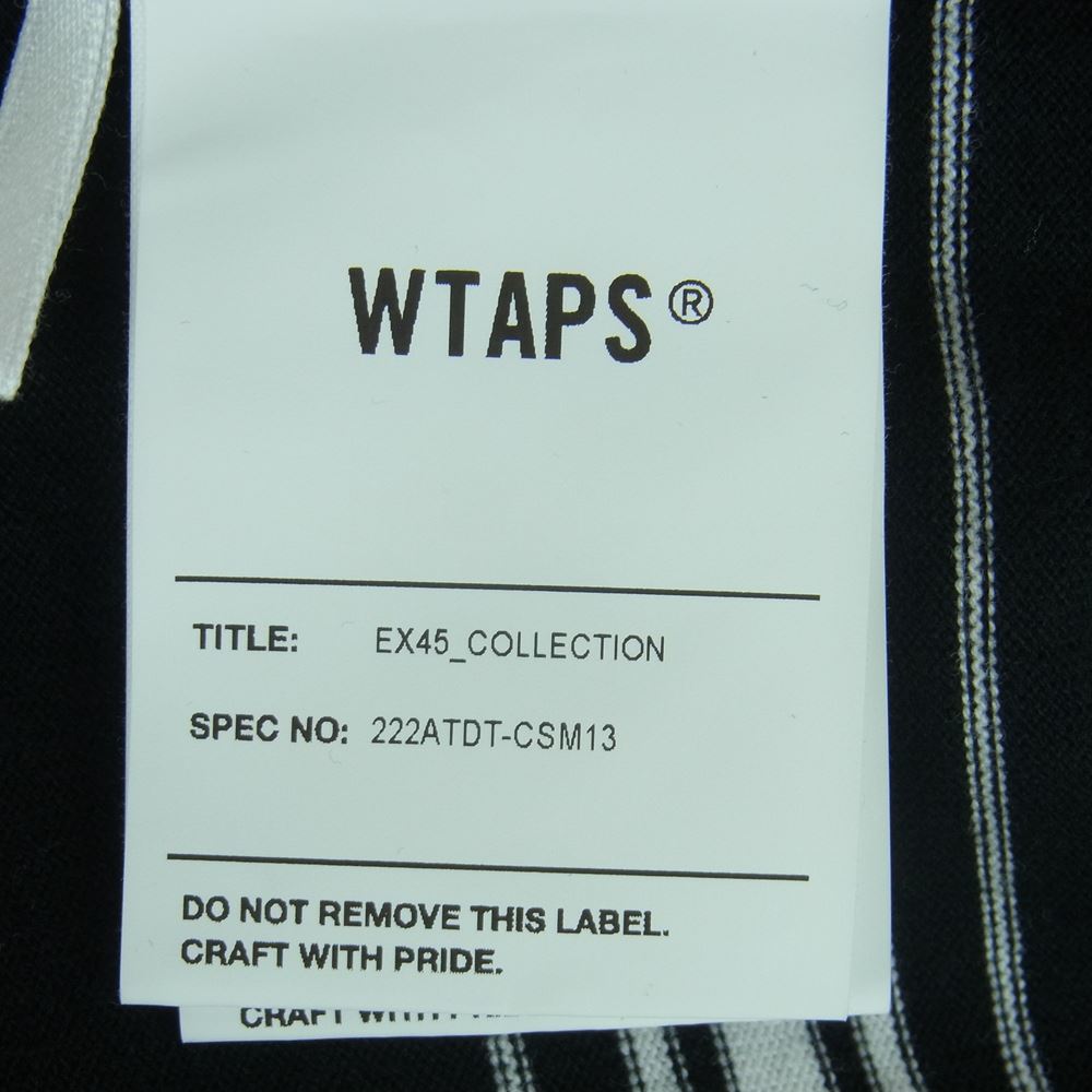 WTAPS ダブルタップス 22AW 222ATDT-CSM13 BDY 01 / LS / COTTON. TEXTILE ボーダー 長袖 Tシャツ カットソー ロンT ブラック系 ホワイト系 02【中古】