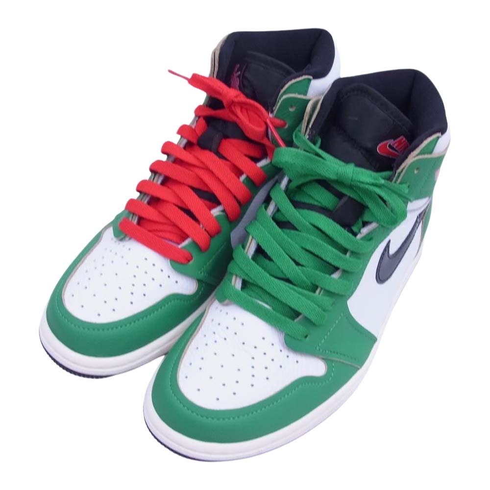 NIKE ナイキ DB4612-300 WMNS Air Jordan 1 High OG Lucky Green ウィメンズ エアジョーダン1 ハイ OG ラッキーグリーン スニーカー ホワイト系 グリーン系 25cm【極上美品】【中古】