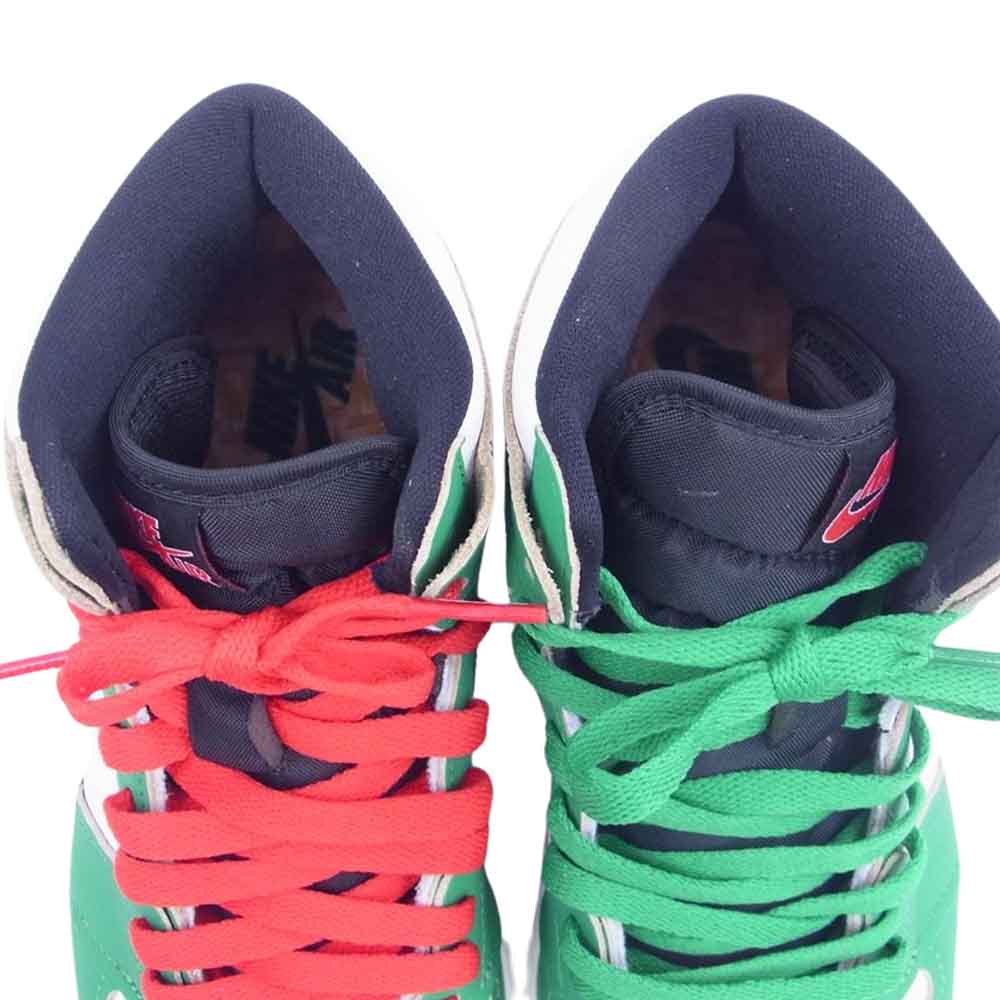 NIKE ナイキ DB4612-300 WMNS Air Jordan 1 High OG Lucky Green ウィメンズ エアジョーダン1 ハイ OG ラッキーグリーン スニーカー ホワイト系 グリーン系 25cm【極上美品】【中古】