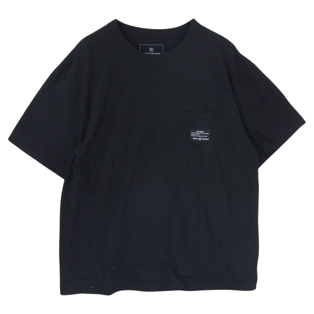FRAGMENT DESIGN フラグメントデザイン UE-200071 × uniform experiment ユニフォームエクスペリメント MIL POCKET TEE ポケット Tシャツ ブラック系 4【中古】