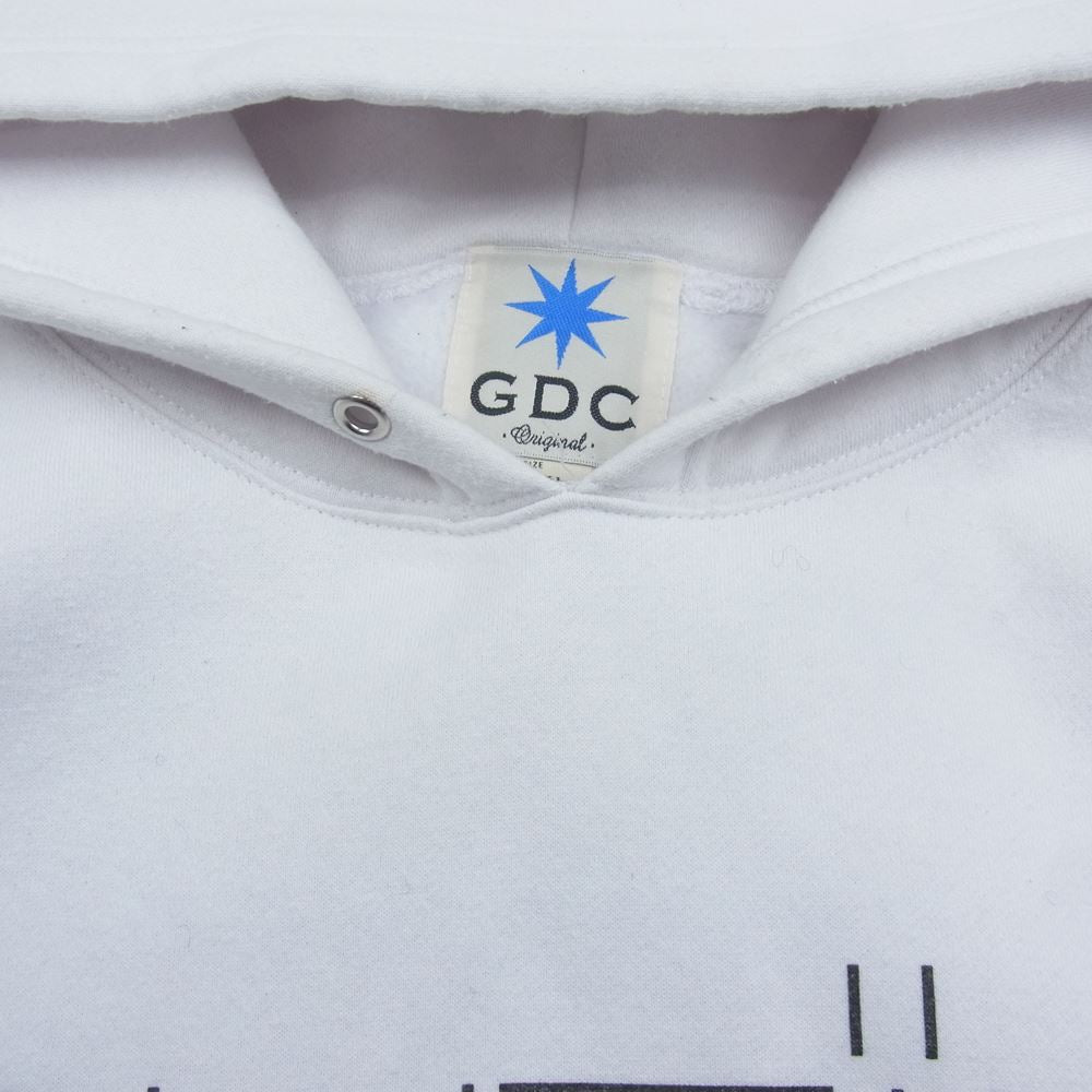 GDC ジーディーシー PUTIN ドロップショルダー フード パーカー ホワイト系 XL【中古】