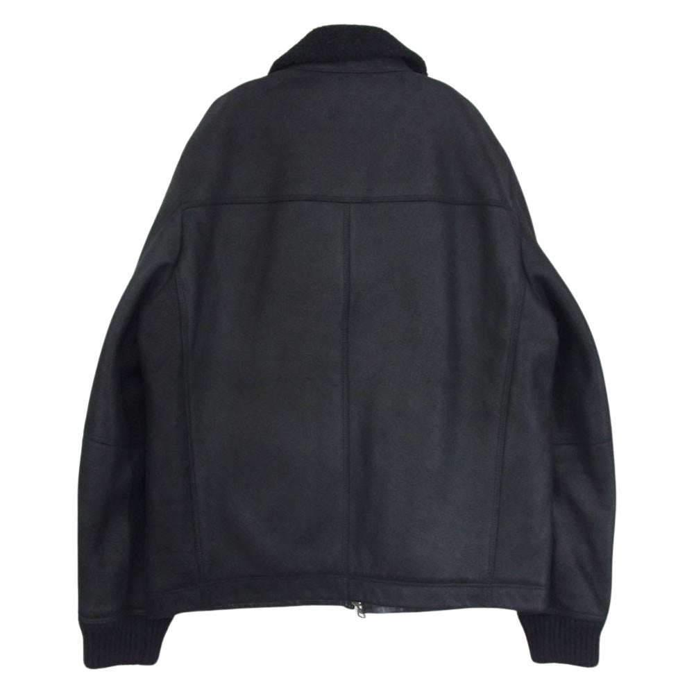 theory セオリー 02-2305003 リアルムートン シープスキン レザー 裏ボア アビエイター ジャケット ブラック系 42【中古】