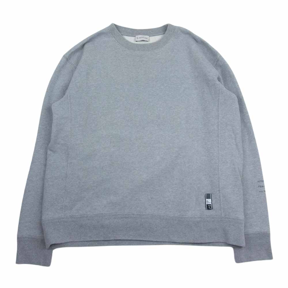 MONCLER モンクレール D209U8040250　 ×  fragment design フラグメントデザイン MAGLIA マグリア 英字エンブロイダリー クルーネック スウェット グレー グレー系 L【中古】