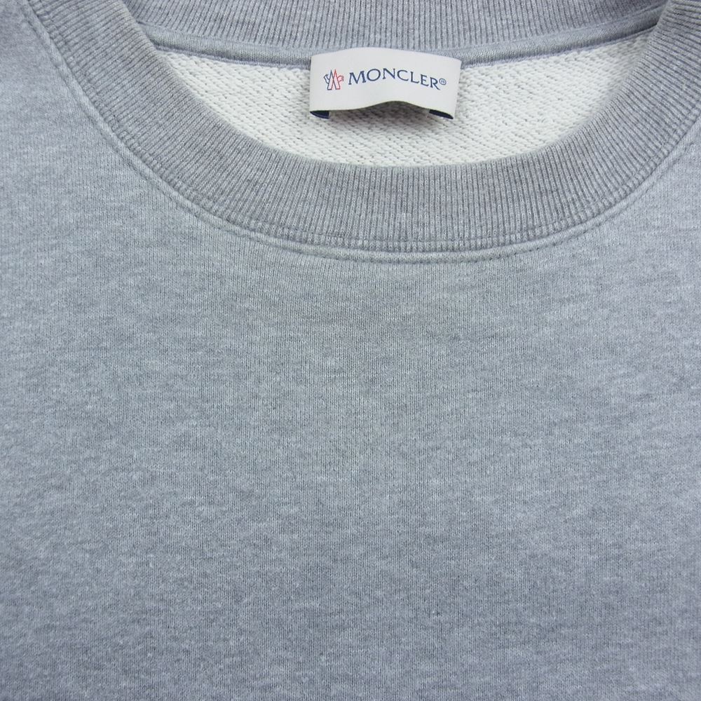 MONCLER モンクレール D209U8040250　 ×  fragment design フラグメントデザイン MAGLIA マグリア 英字エンブロイダリー クルーネック スウェット グレー グレー系 L【中古】
