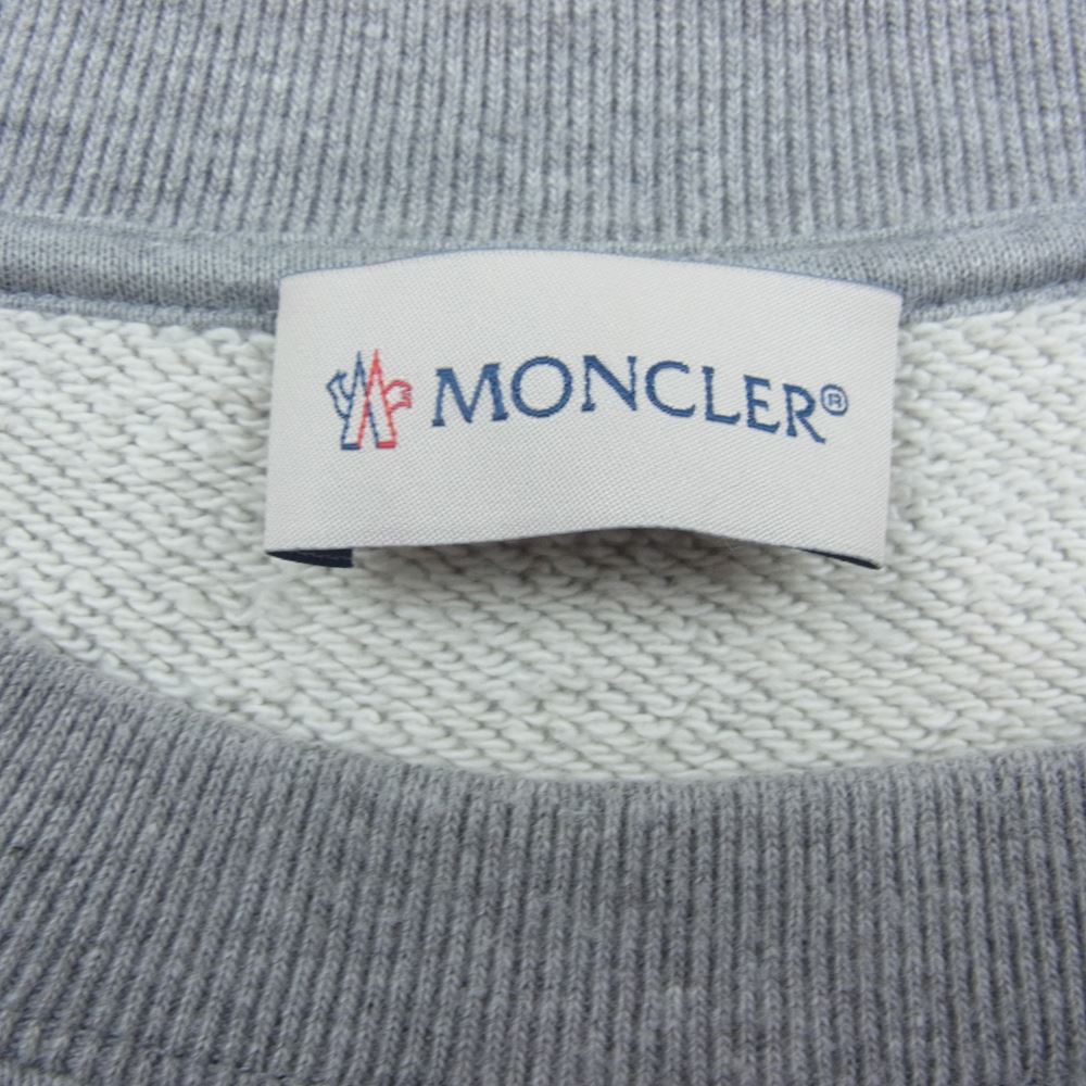 MONCLER モンクレール D209U8040250　 ×  fragment design フラグメントデザイン MAGLIA マグリア 英字エンブロイダリー クルーネック スウェット グレー グレー系 L【中古】