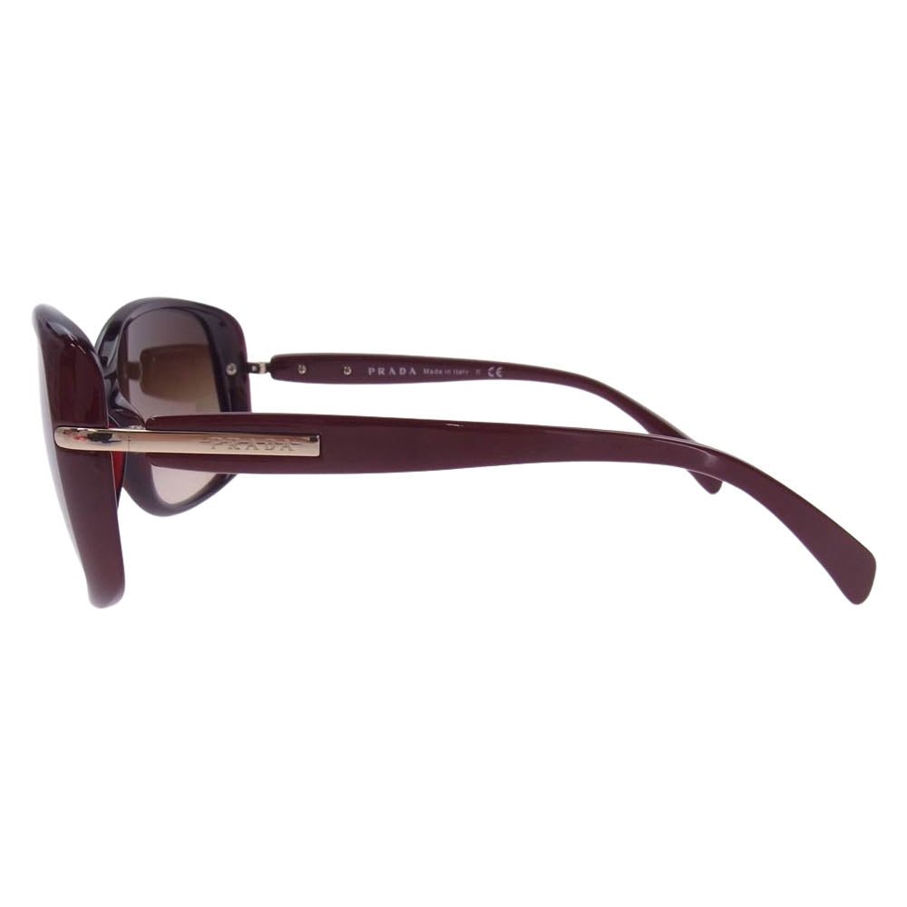 PRADA プラダ SPR 08O サイドロゴ サングラス ブラウン系 赤茶色系【中古】