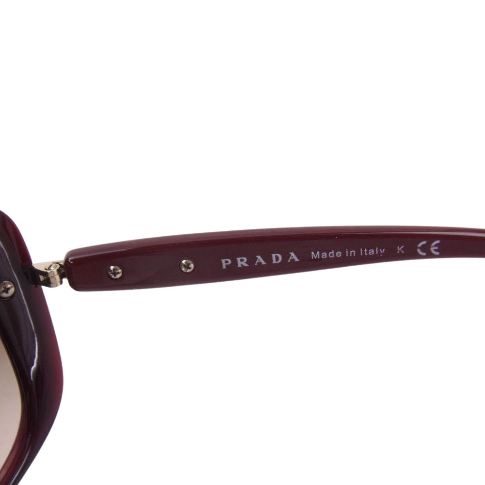 PRADA プラダ SPR 08O サイドロゴ サングラス ブラウン系 赤茶色系【中古】