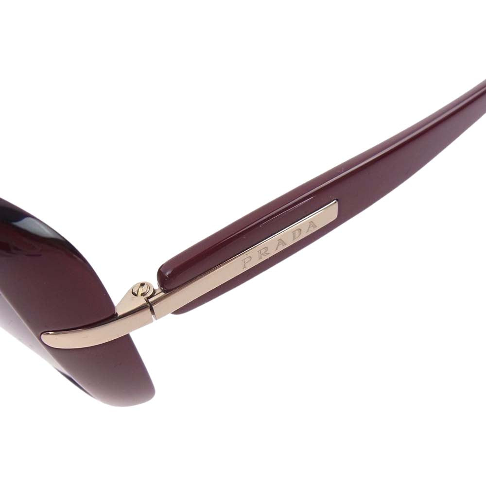 PRADA プラダ SPR 08O サイドロゴ サングラス ブラウン系 赤茶色系【中古】