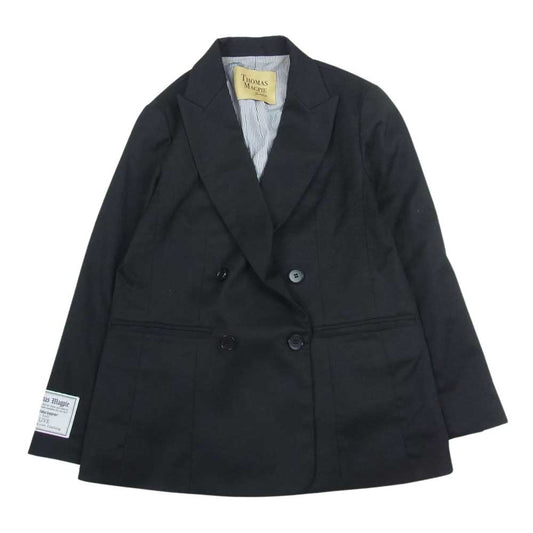 トーマスマグパイ 2221201 裏地 ストライプ 2B ダブルブレスト ジャケット ブラック系 38【中古】