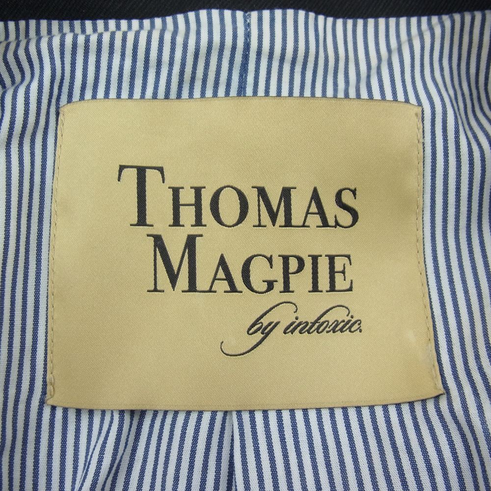 トーマスマグパイ 2221201 裏地 ストライプ 2B ダブルブレスト ジャケット ブラック系 38【中古】