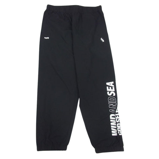 WIND AND SEA ウィンダンシー WDS-C-GOD-23-Q3-03 × God Selection ゴッドセレクション ロゴ プリント トラック パンツ ブラック系 M【中古】