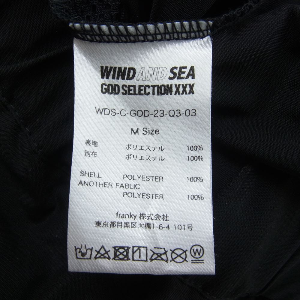 WIND AND SEA ウィンダンシー WDS-C-GOD-23-Q3-03 × God Selection ゴッドセレクション ロゴ プリント トラック パンツ ブラック系 M【中古】