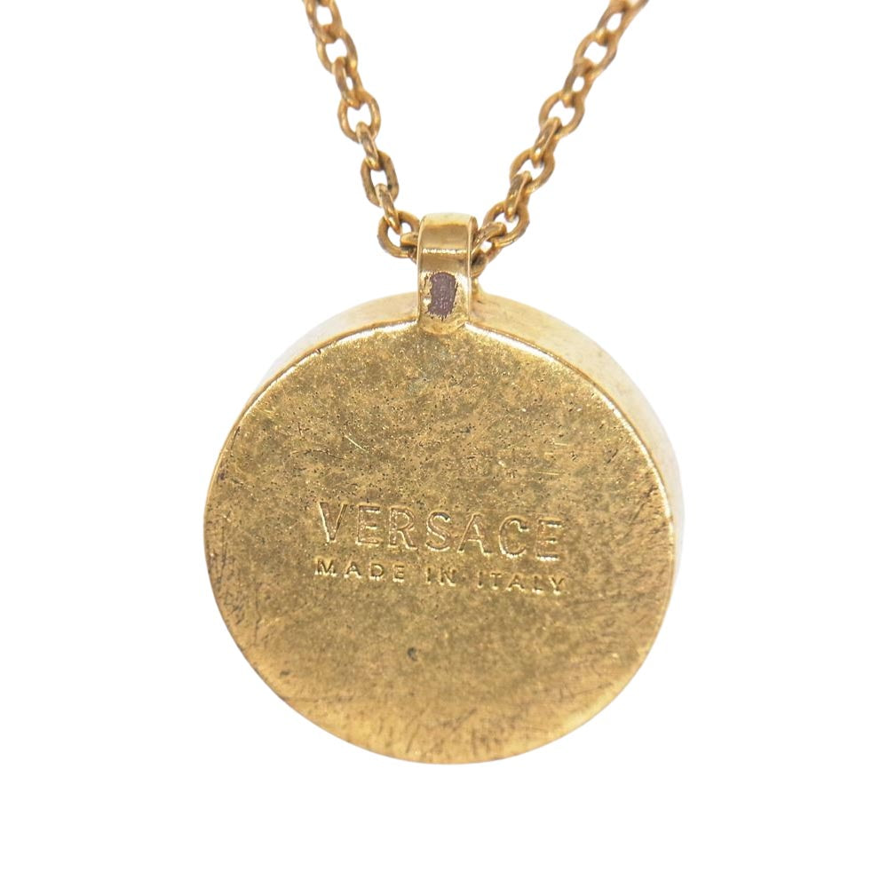 VERSACE ヴェルサーチ エナメル メデューサ ネックレス ゴールド系【中古】