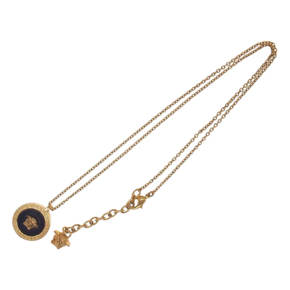 VERSACE ヴェルサーチ エナメル メデューサ ネックレス ゴールド系【中古】