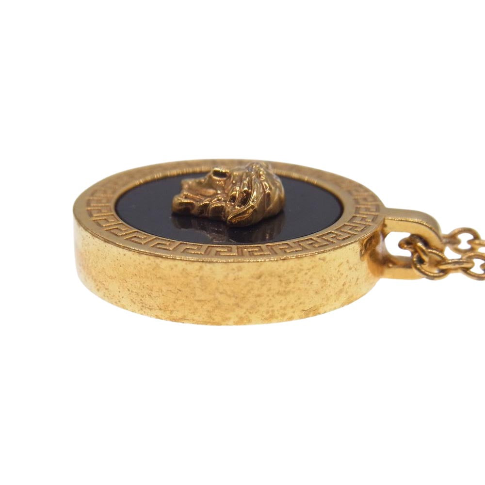 VERSACE ヴェルサーチ エナメル メデューサ ネックレス ゴールド系【中古】