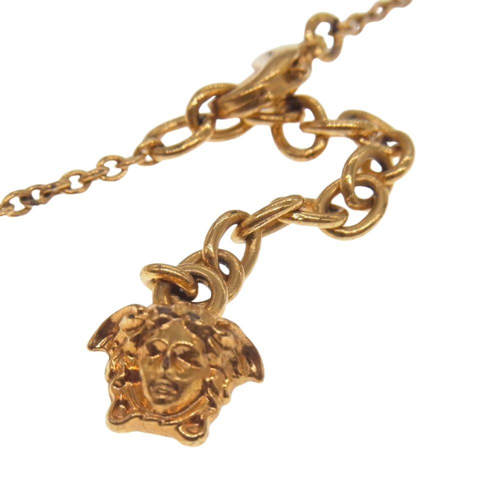 VERSACE ヴェルサーチ エナメル メデューサ ネックレス ゴールド系【中古】