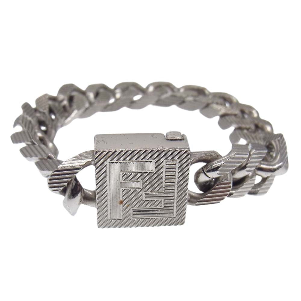 FENDI フェンディ シャドー ブレスレット シルバー メタル シルバー系 S【中古】