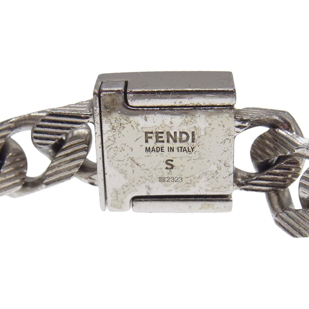FENDI フェンディ シャドー ブレスレット シルバー メタル シルバー系 S【中古】